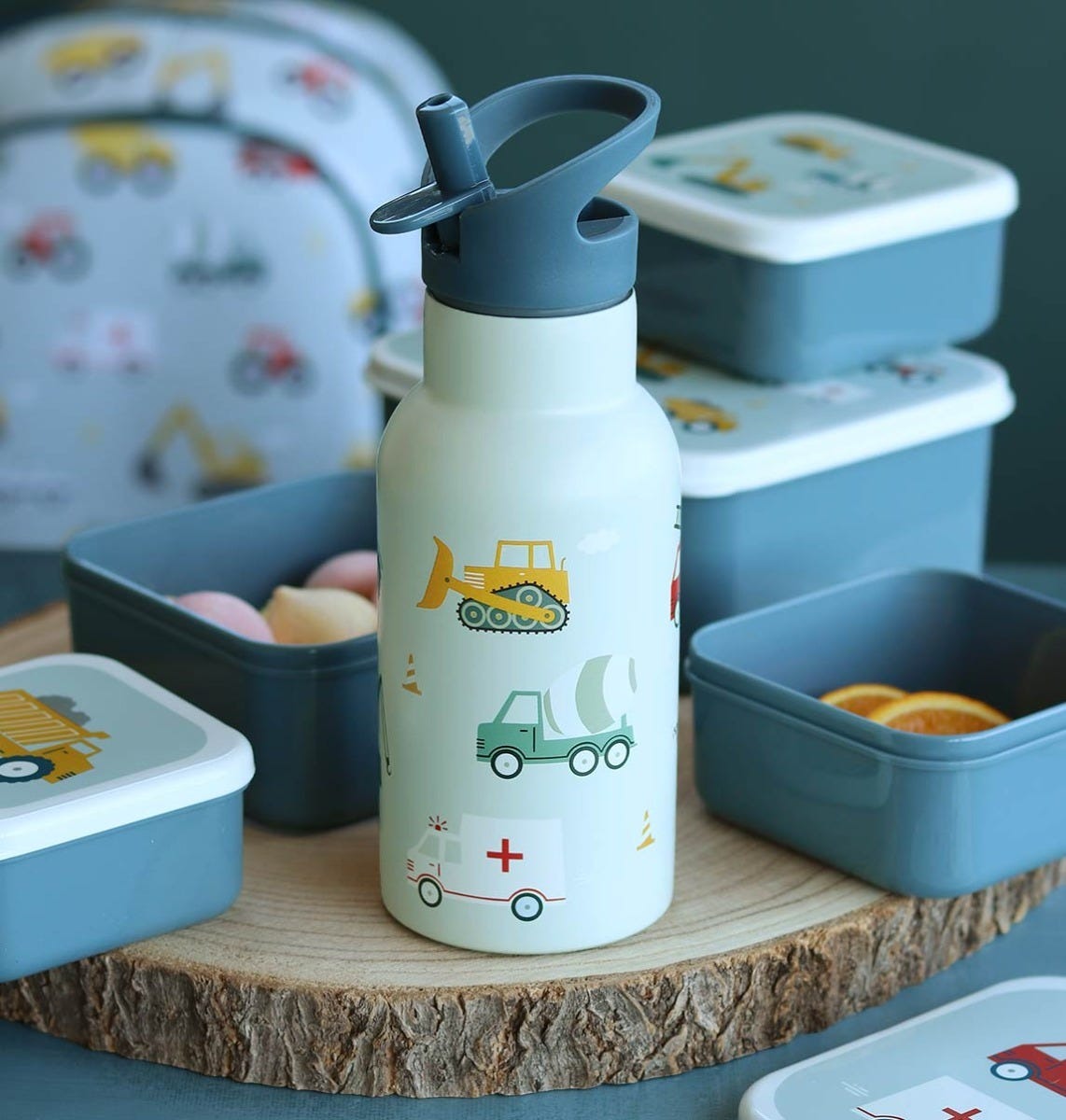 A Little Lovely Company Vaikiška termo gertuvė „Vehicles“ 350ml - Image 4