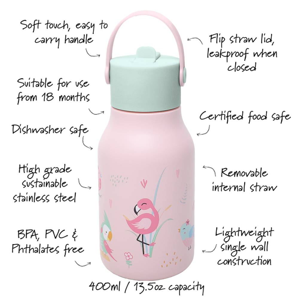 Lund Design Vaikiška gertuvė 400ml ir Pietų dėžutė 1200ml rinkinys vaikams Paukščiai - Image 5