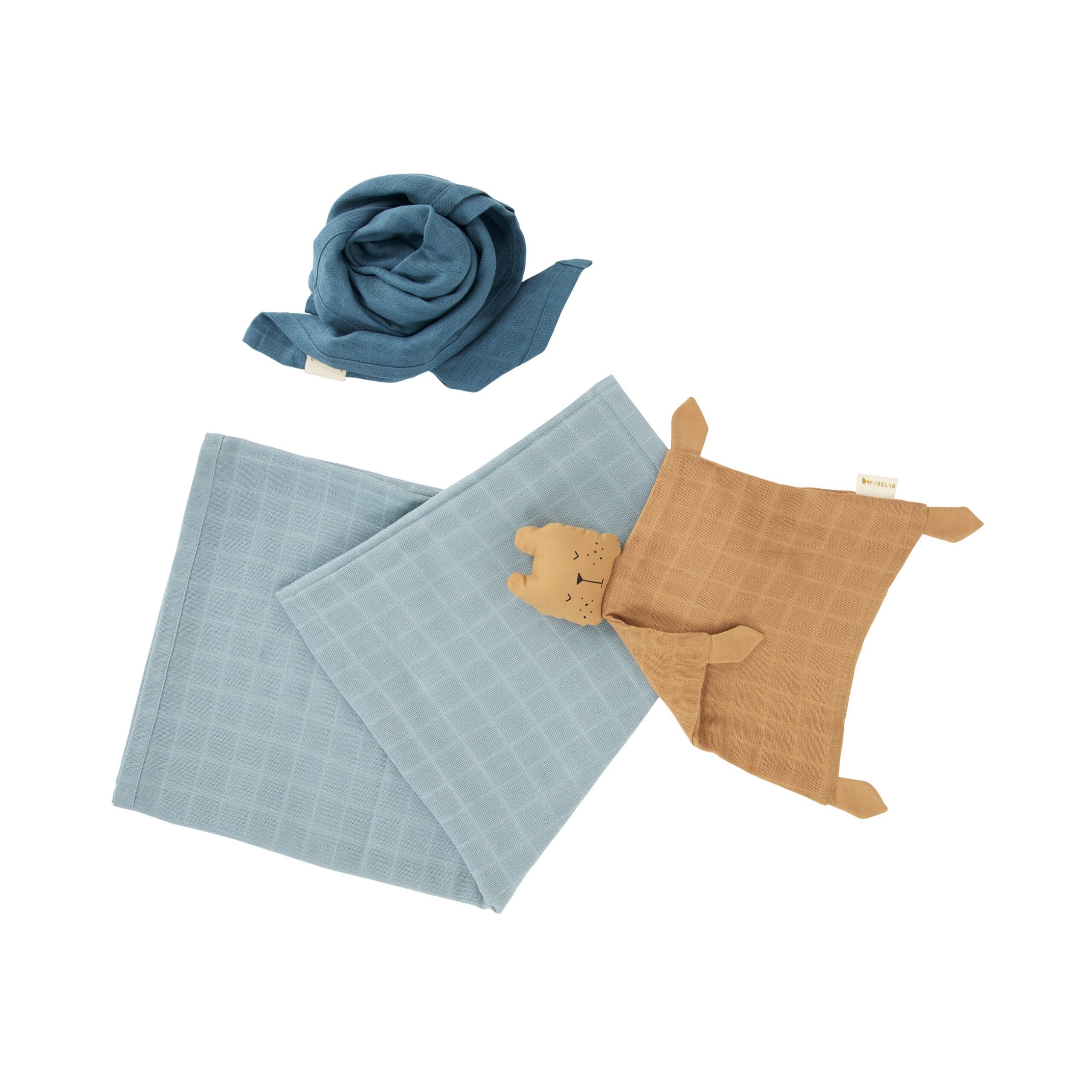 Luxkids Aps Naujagimio dovanų rinkinys 100% organinė medvilnė - FABELAB Cottage Blue Mix - Image 2
